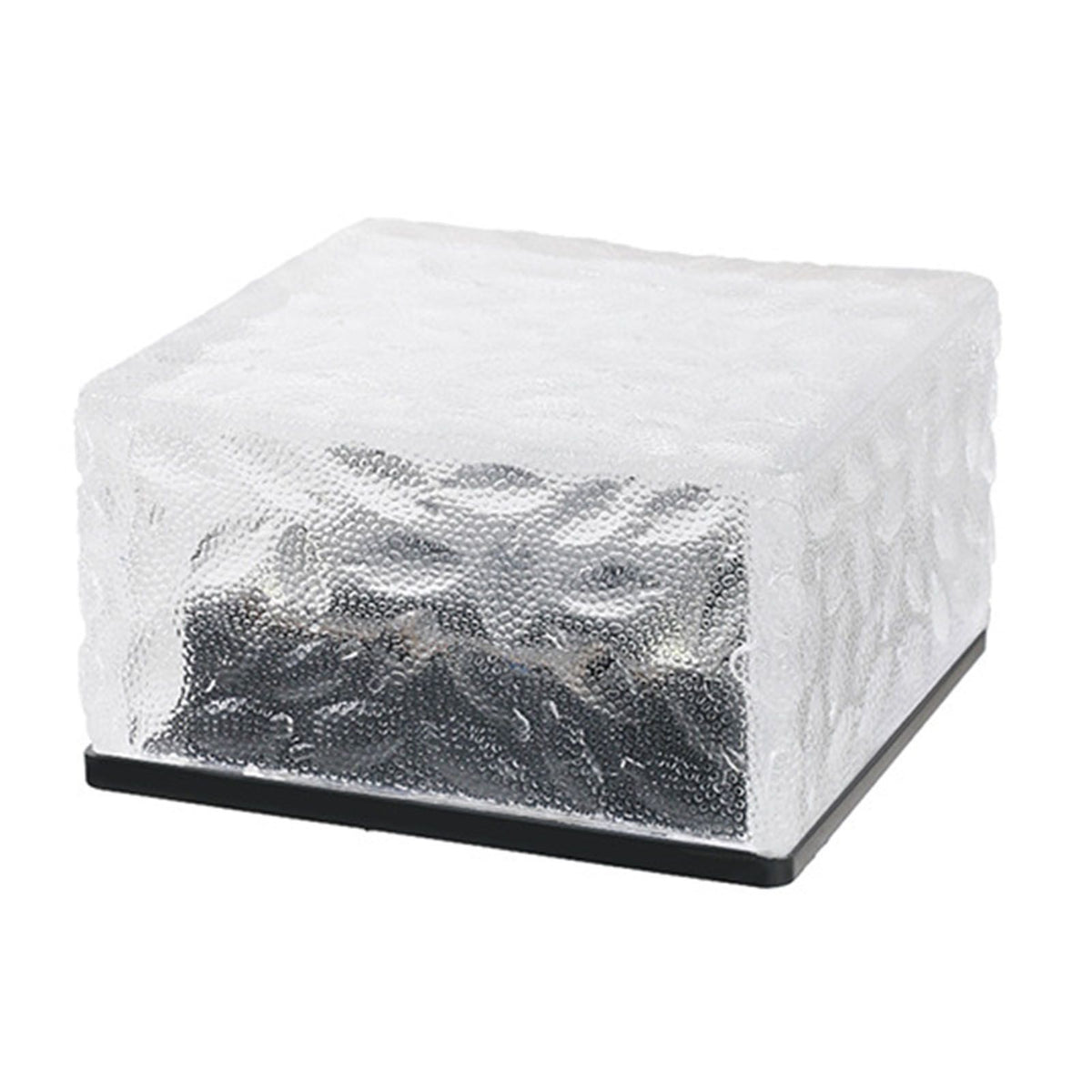 Solar Ground Light Ice Brick Shape Automatic Light Control Switch Waterproof Outdoor Landscape Lamp with Battery White Light