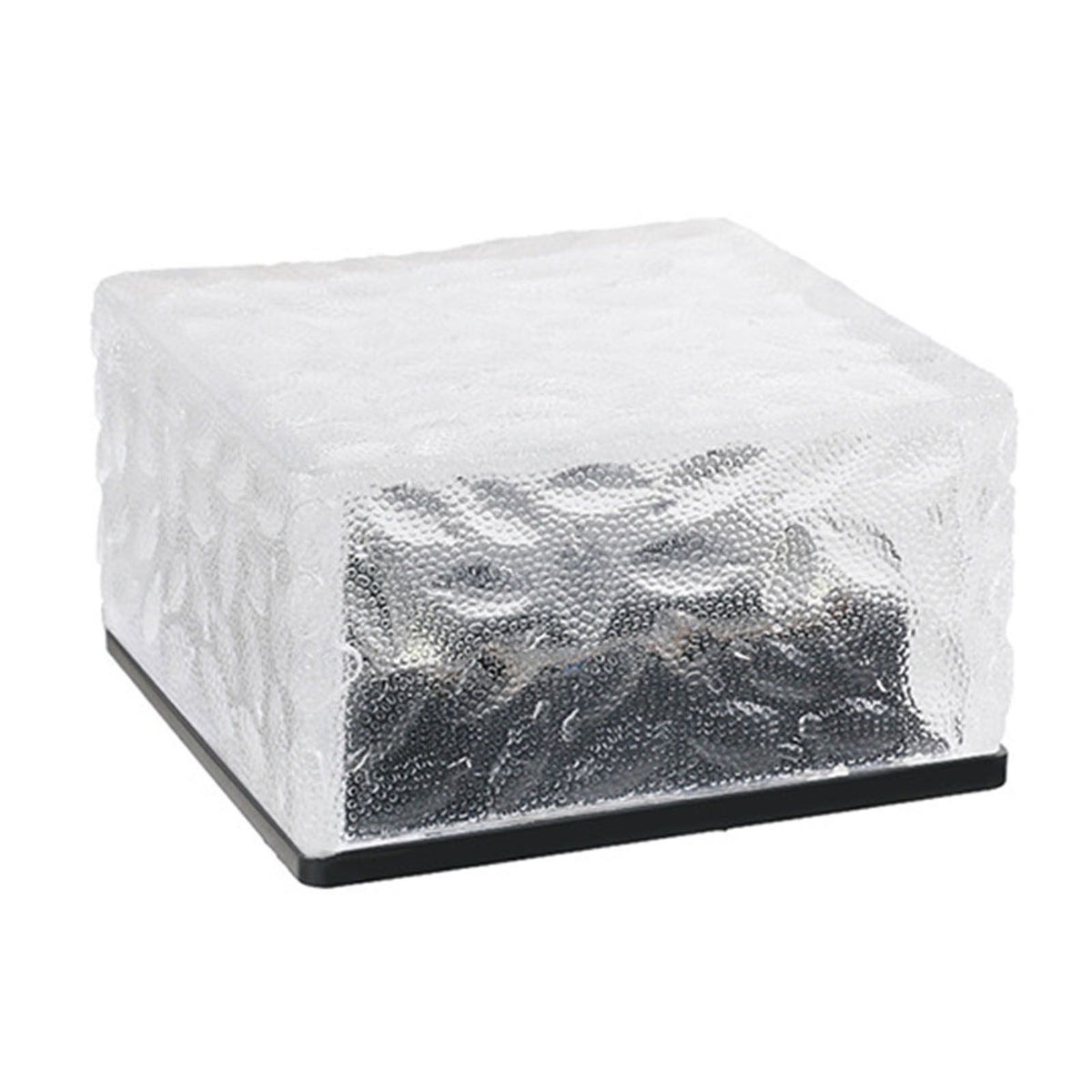 Solar Ground Light Ice Brick Shape Automatic Light Control Switch Waterproof Outdoor Landscape Lamp with Battery White Light