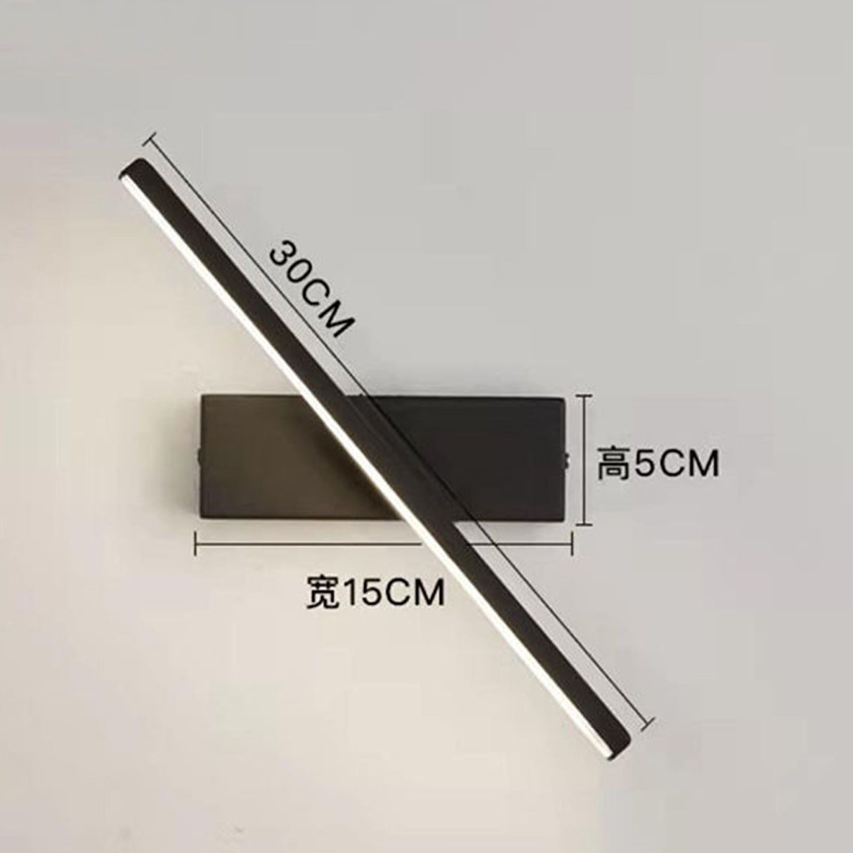 Bedroom Rotating Wall Lamp Iron Shell High Temperature Baking Surface Anti Corrosion Bedside Lamp for Home Warm Light Black