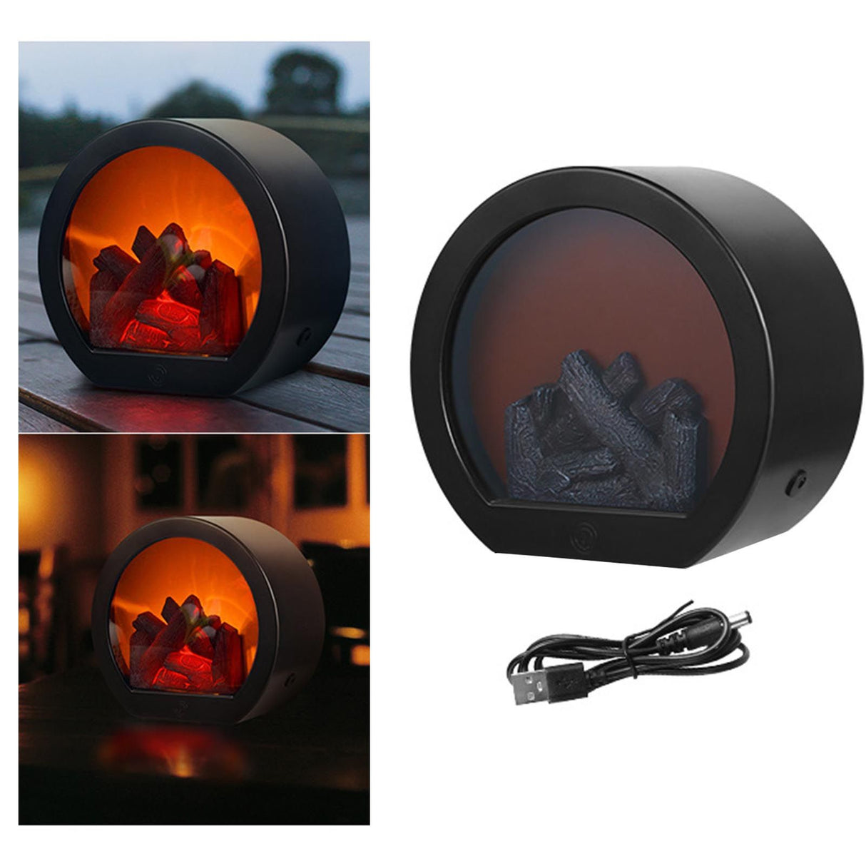 Fireplace Lantern Soft Light Energy Saving USB Rechargeable Simulation LED Flame Fireplace Lamp Home Decoration Craft