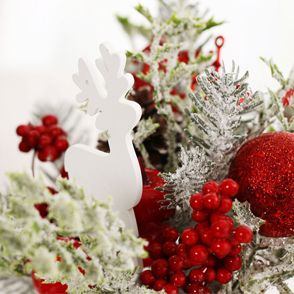 Mini Christmas Tree Decorations 35cm Flocking Pine Cone Simulation Artificial Christmas Tree Home Desktop Ornaments