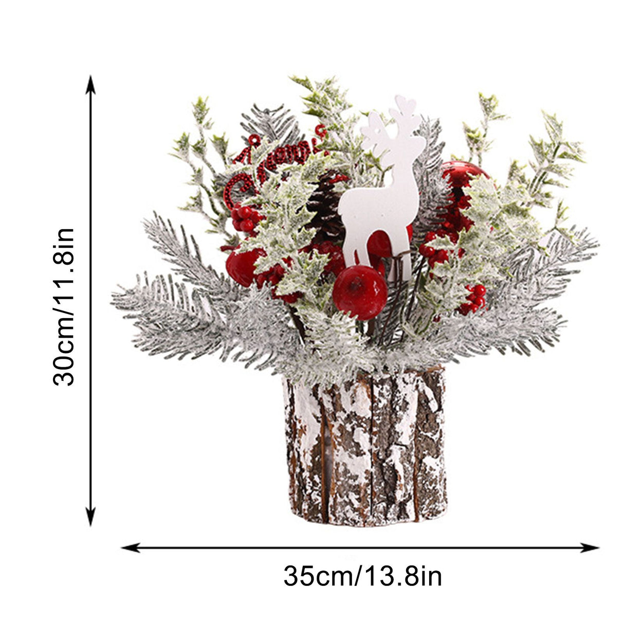 Mini Christmas Tree Decorations 35cm Flocking Pine Cone Simulation Artificial Christmas Tree Home Desktop Ornaments