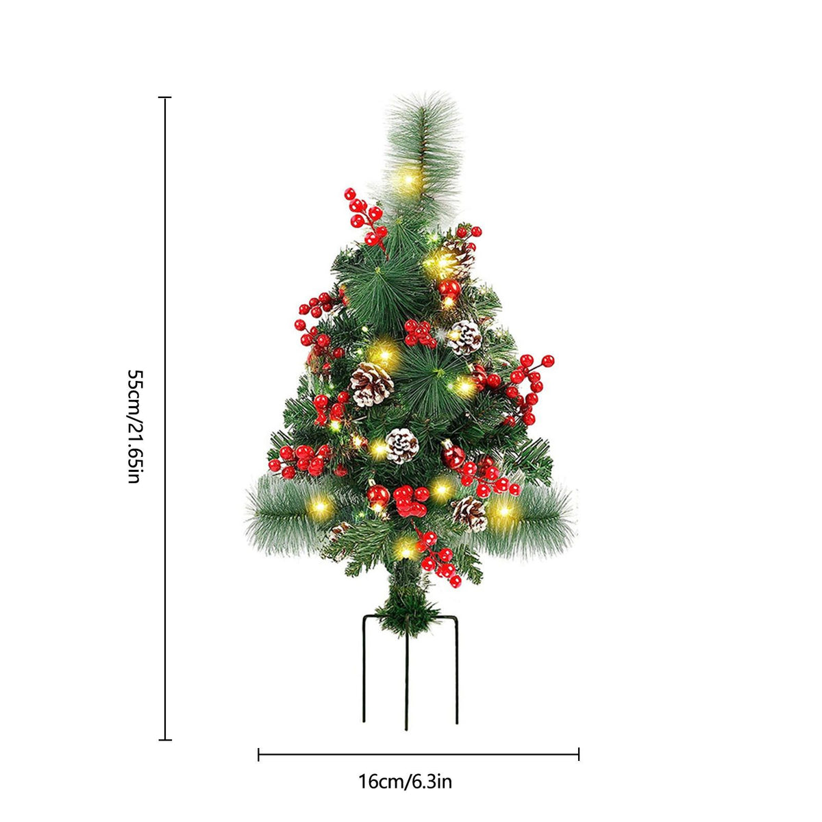 Solar Christmas Tree Garden Stake Lights Outdoor Christmas Tree Lighted Yard Decorations