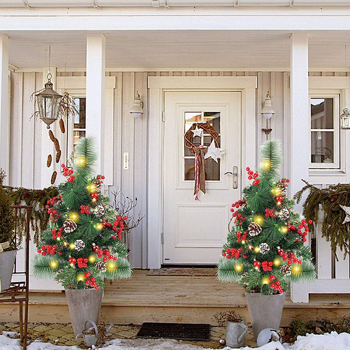 Solar Christmas Tree Garden Stake Lights Outdoor Christmas Tree Lighted Yard Decorations
