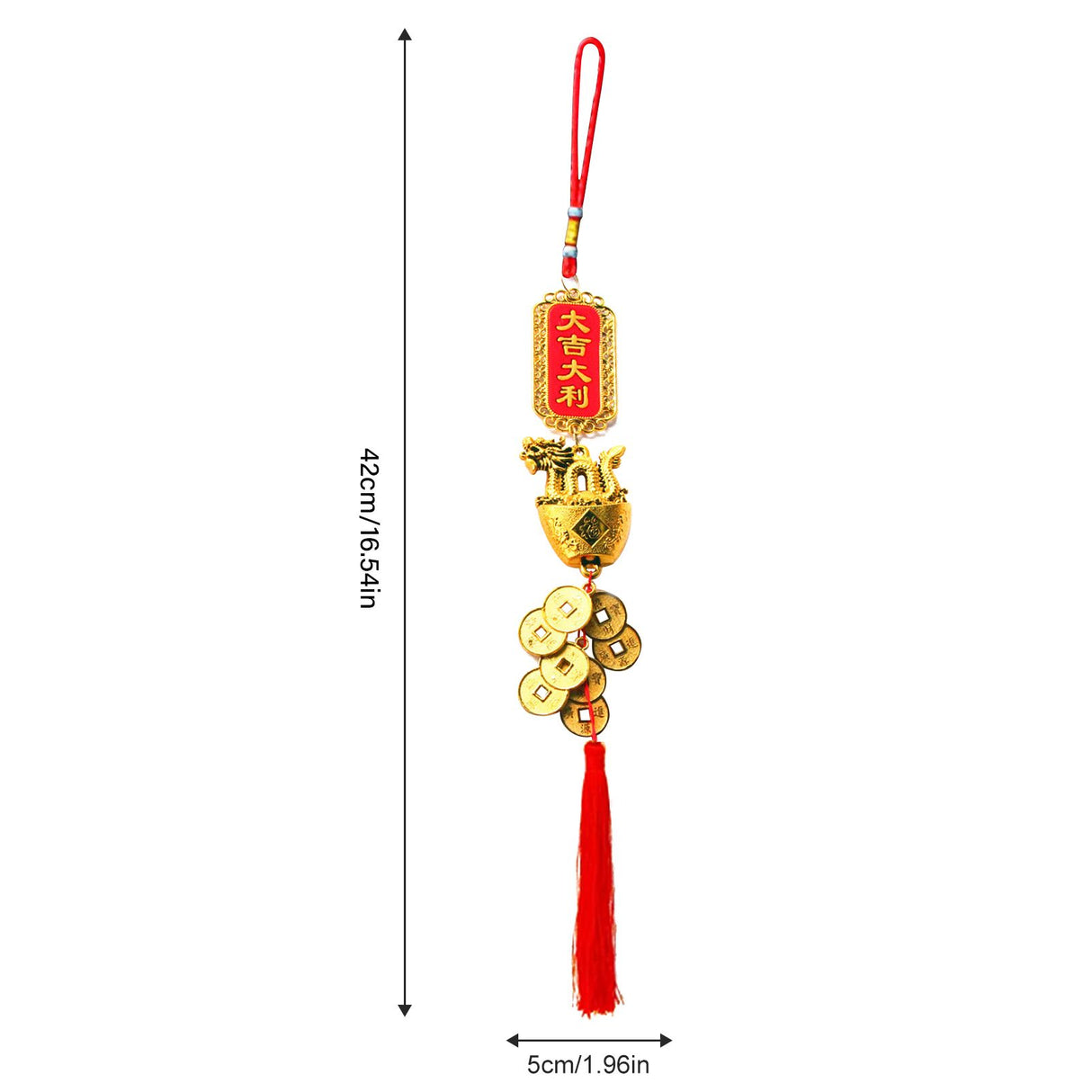 Hanging Plated Pendant Decoration Dragon Charm Year of The Dragon Hanging Ornament for Car Home Office
