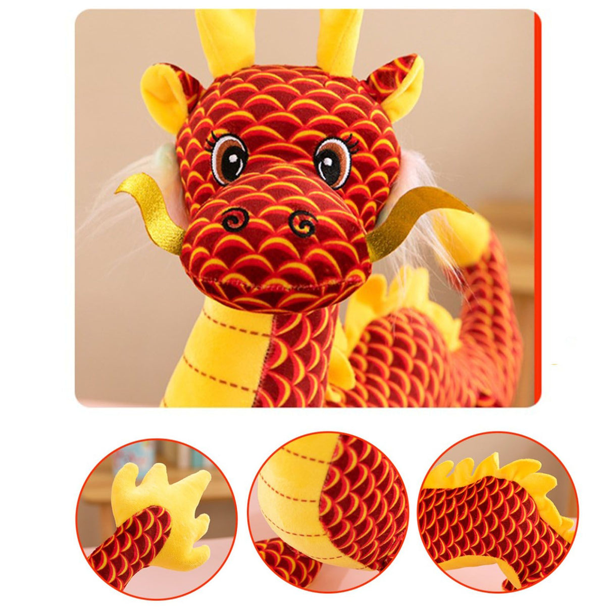 New Year Dragon Mascot Simulation Dragon Doll Zodiac Dragon Plush Toy
