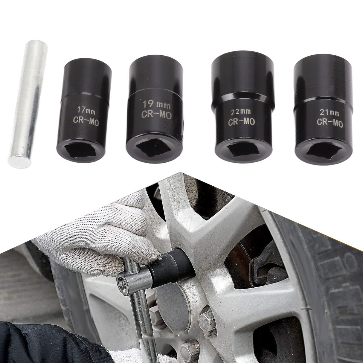 5Pcs Bolt Nut Remover Set Professional Bolt Nut Extractor Socket Set for Removing Damaged Dead Rusted Bolts Nuts Screws
