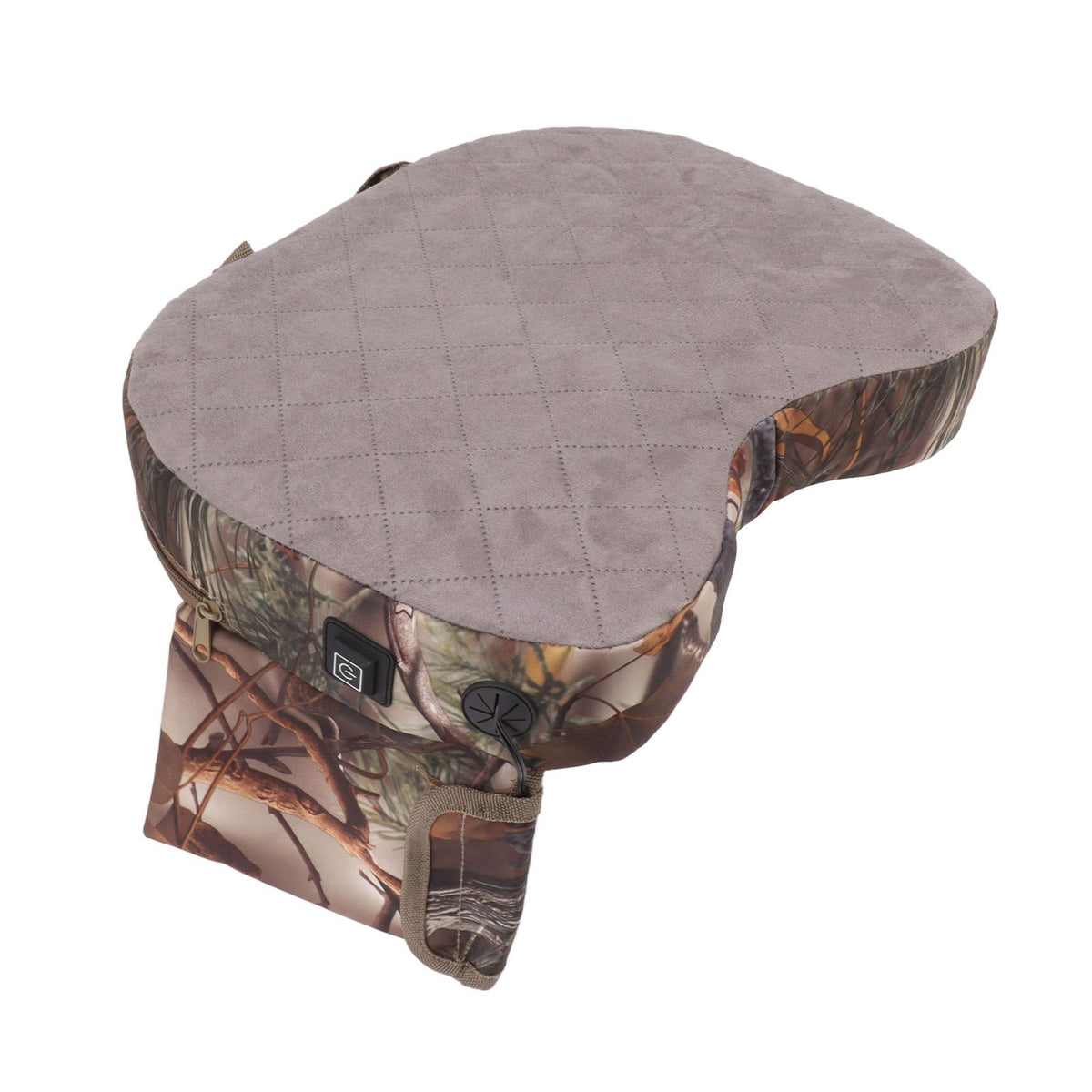 Portable Heating Seat Pad Camouflage 3 Gears Thicken USB Heated Stadium Seat Cushion Pad for Camping Hunting Fishing Leaf