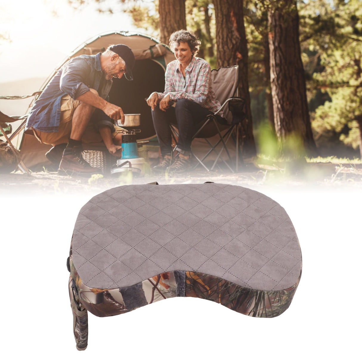 Portable Heating Seat Pad Camouflage 3 Gears Thicken USB Heated Stadium Seat Cushion Pad for Camping Hunting Fishing Leaf