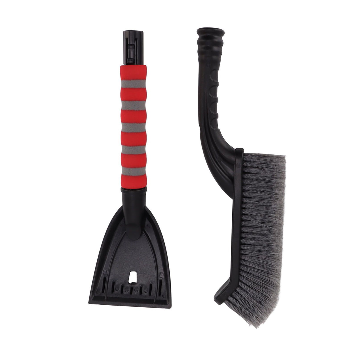 Snow Brush Detachable Ice Scraper Snow Removal Tool with Ergonomic Foam Grip for Cars Trucks Gray Red