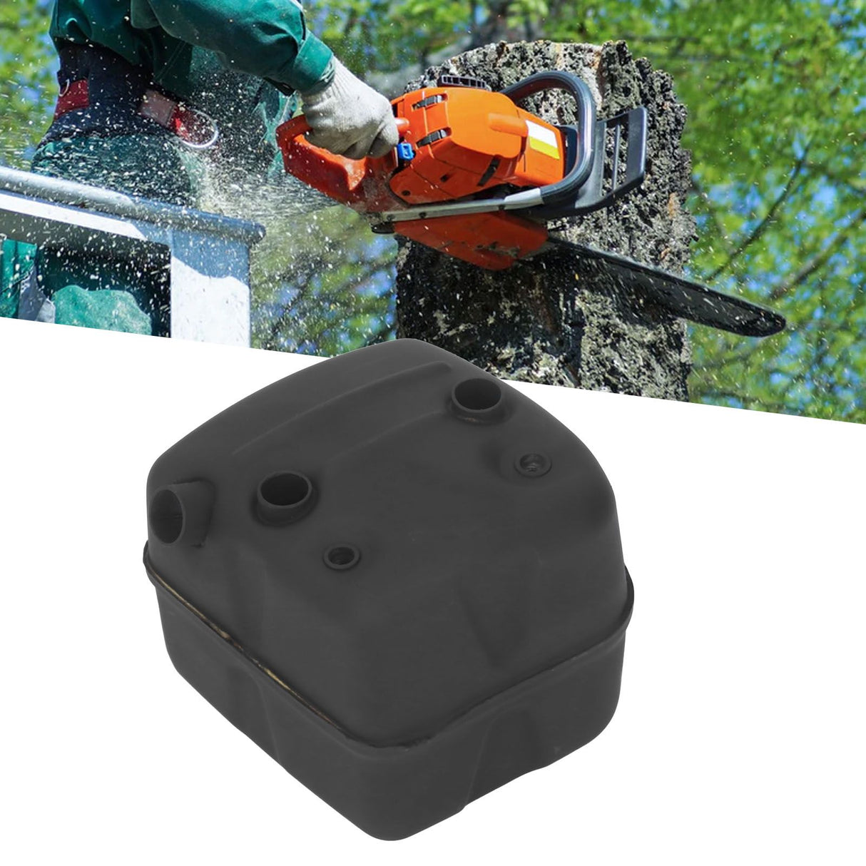 Muffler Exhaust Kit Chainsaw Exhaust Muffler with Gasket for Husqvarna 385 390 372 371 365 362 503765301 544029501