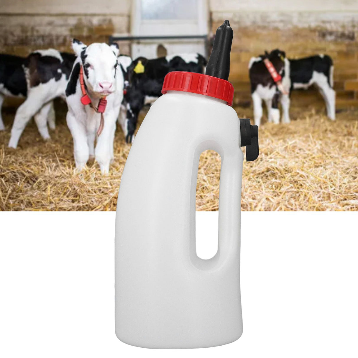 4L Calf Milk Bottle New Born Calf Milk Feeder Farm Feeding Equipment with Handle Nipple