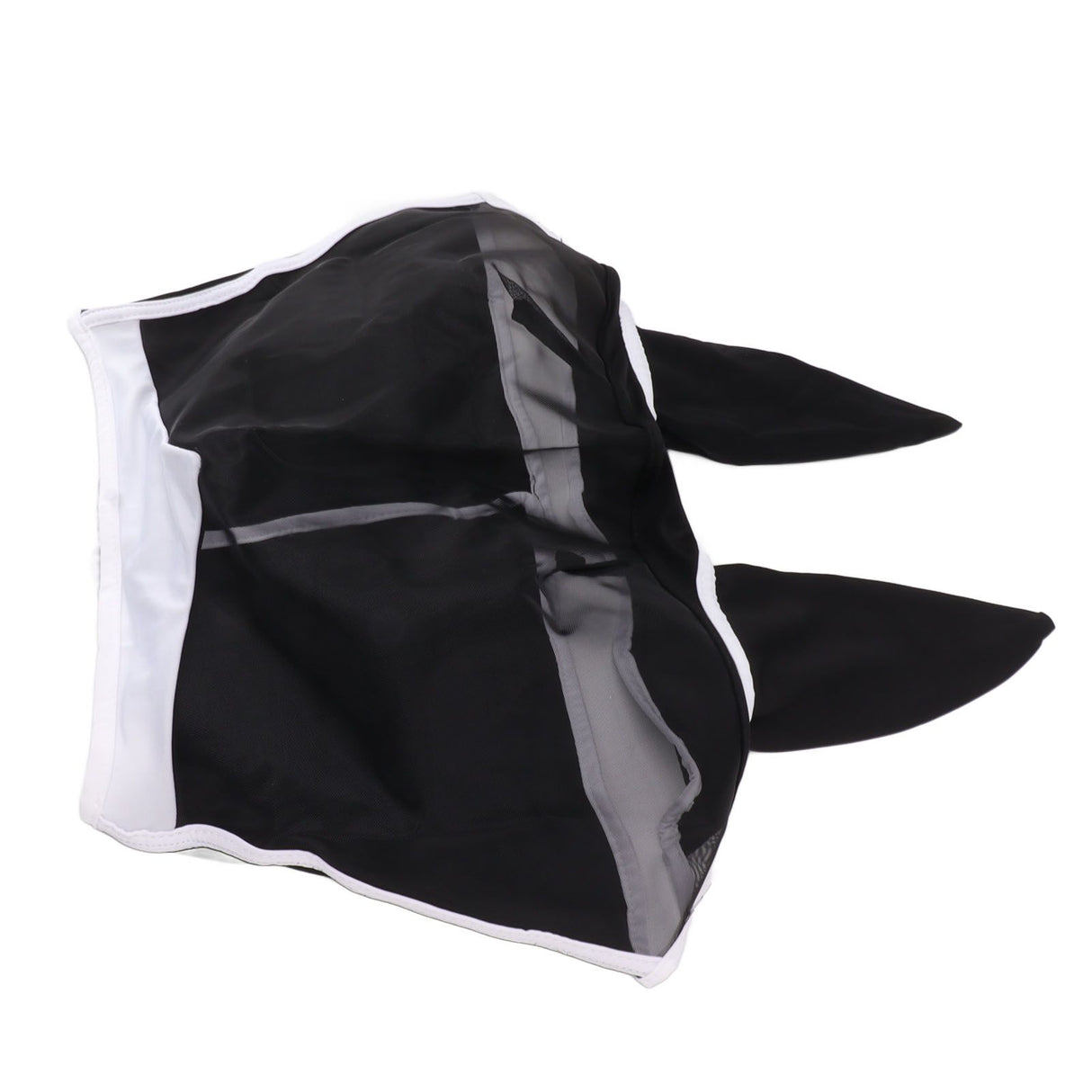 Horse Fly Mask All Round Mesh Breathable Fly Mask Elastic UV Protection Horse Face Mask with Ears Black L 45x54cm / 17.7x21.3in