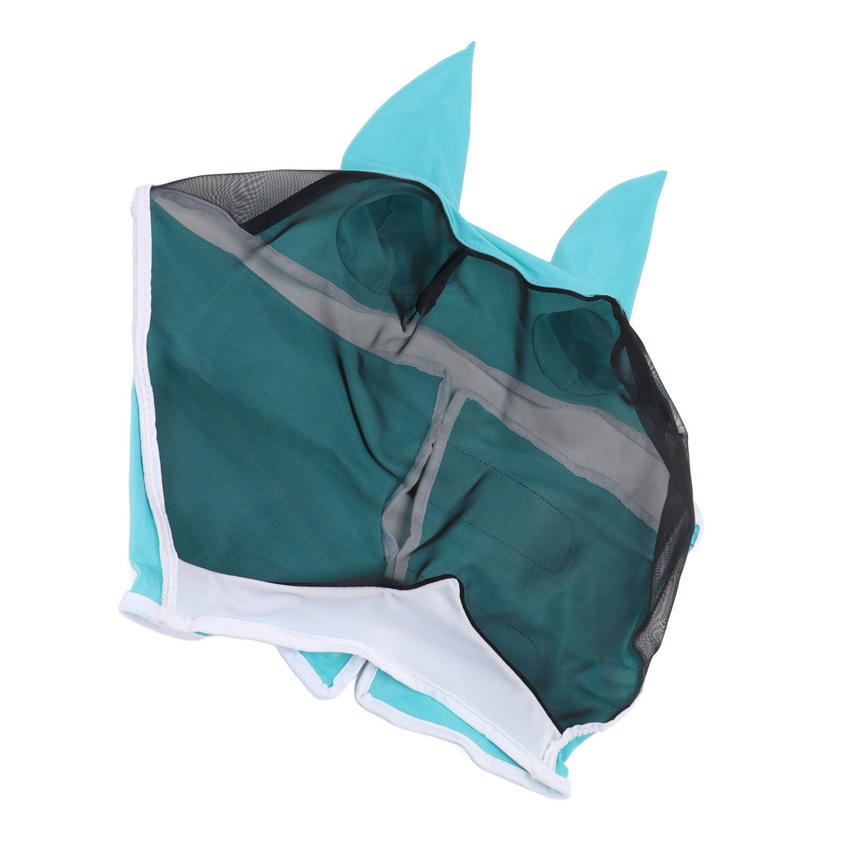 Horse Fly Mask All Round Mesh Breathable Fly Mask Elastic UV Protection Horse Face Mask with Ears Blue L 45x54cm / 17.7x21.3in