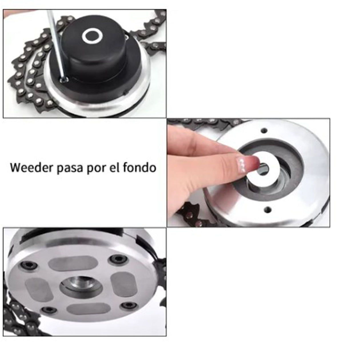Chain Trimmer Head Grass Cutter Head Replacement Manganese Steel Lawn Mower Head 1in Hole