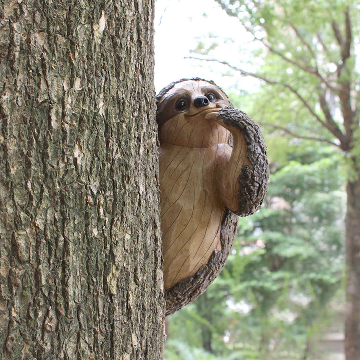 Garden Peeker Sloth Sculptures Lovely Innovative Simulation Resin Waterproof Lasting Tree Hugger Peeker Statue