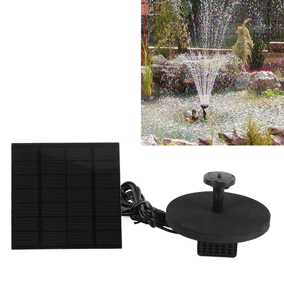 Solar Water Fountain Pump Outdoor Small Submersible Bird Bath Fountain Kit for Pond Garden Pool 120cm Lift