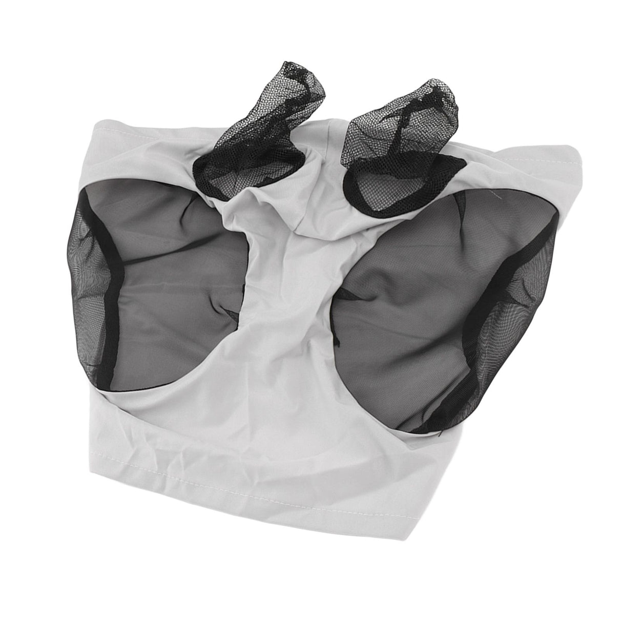 Horse Mesh Fly Mask Breathable Elastic Horse Face Mask with Ears Protection Riding Equestrian Equipment Gray