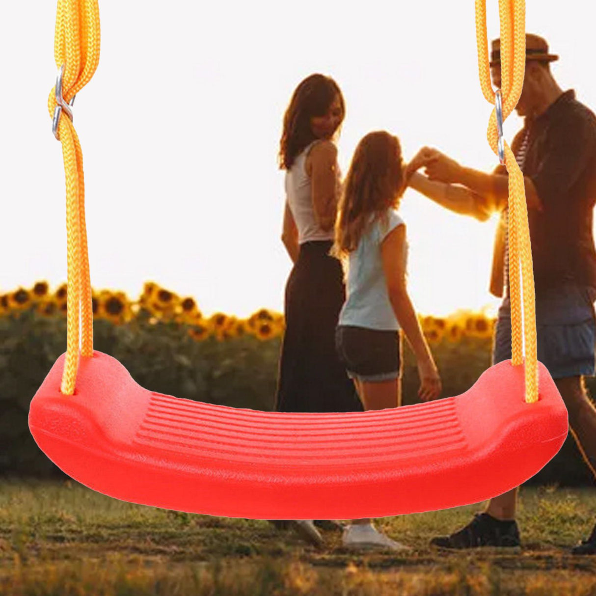Swing Seat Anti Skid Buckle Adjustable Tear Resistant Rope Children Seat Swing for Park Outdoor Red