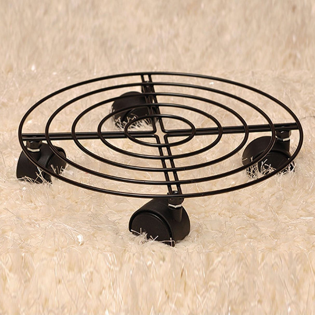Flower Pot Roller Stand 50kg Load Capacity Rust Prevention Iron Easy to Move Plant Caddy with Wheels for Wine Barrels