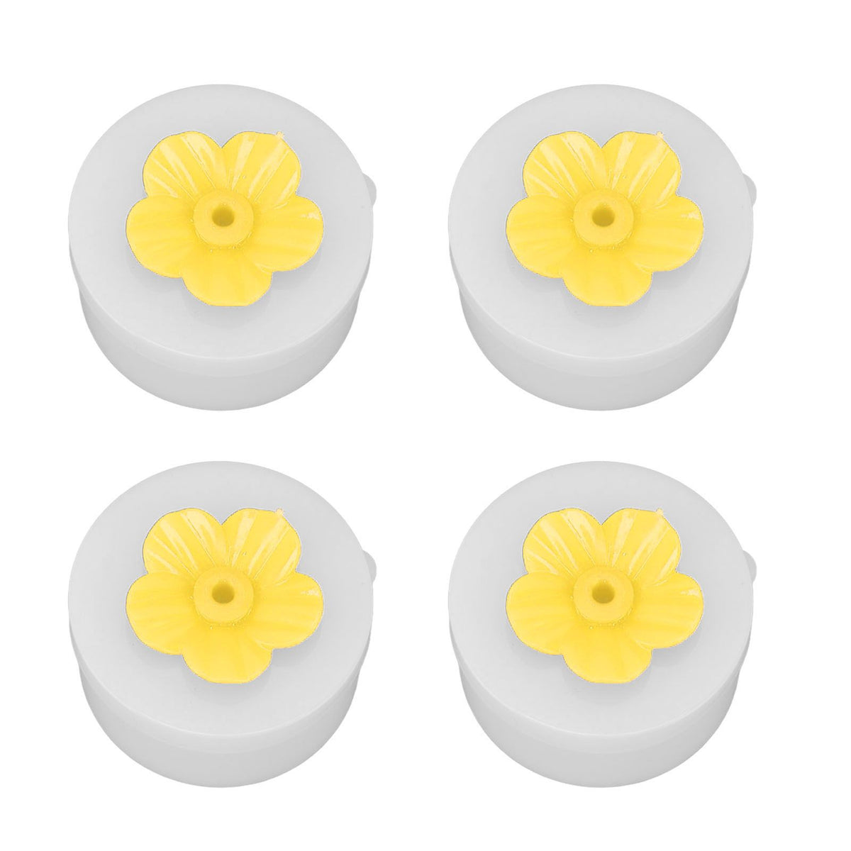 4pcs Hummingbird Feeder Flower Shaped Handheld Bird Feeder Wild Bird Feeding Tool for Outdoor Garden Yard Yellow