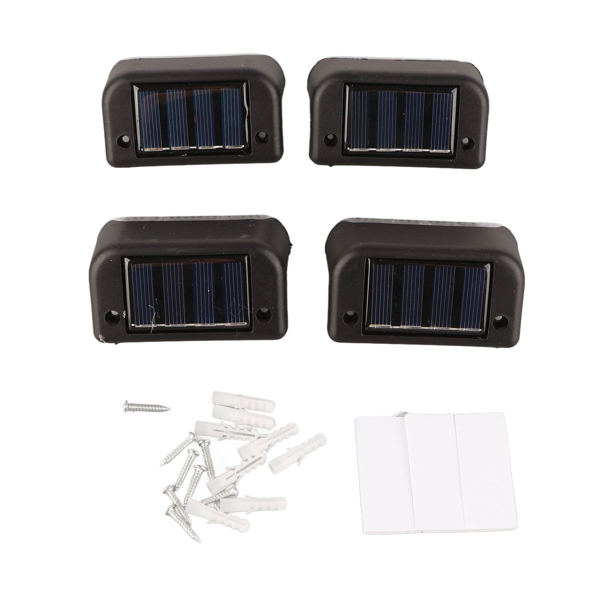 4 Pcs Solar Step Light White Lighting Waterproof High Strength Solar LED Deck Light Outdoor Stair Lamp