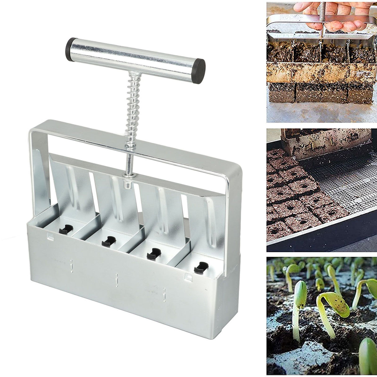 Soil Blocking Tool with Comfortable Handle Garden Tool Soil Block Maker for Seedings Cuttings