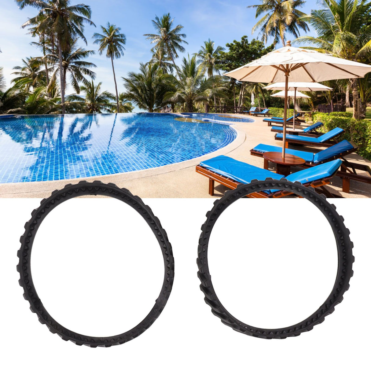 2Pcs Pool Cleaner Replacement Track Rubber Tire Track for Zodiac MX8 MX6 Robotic Pool Vacuum Cleaners
