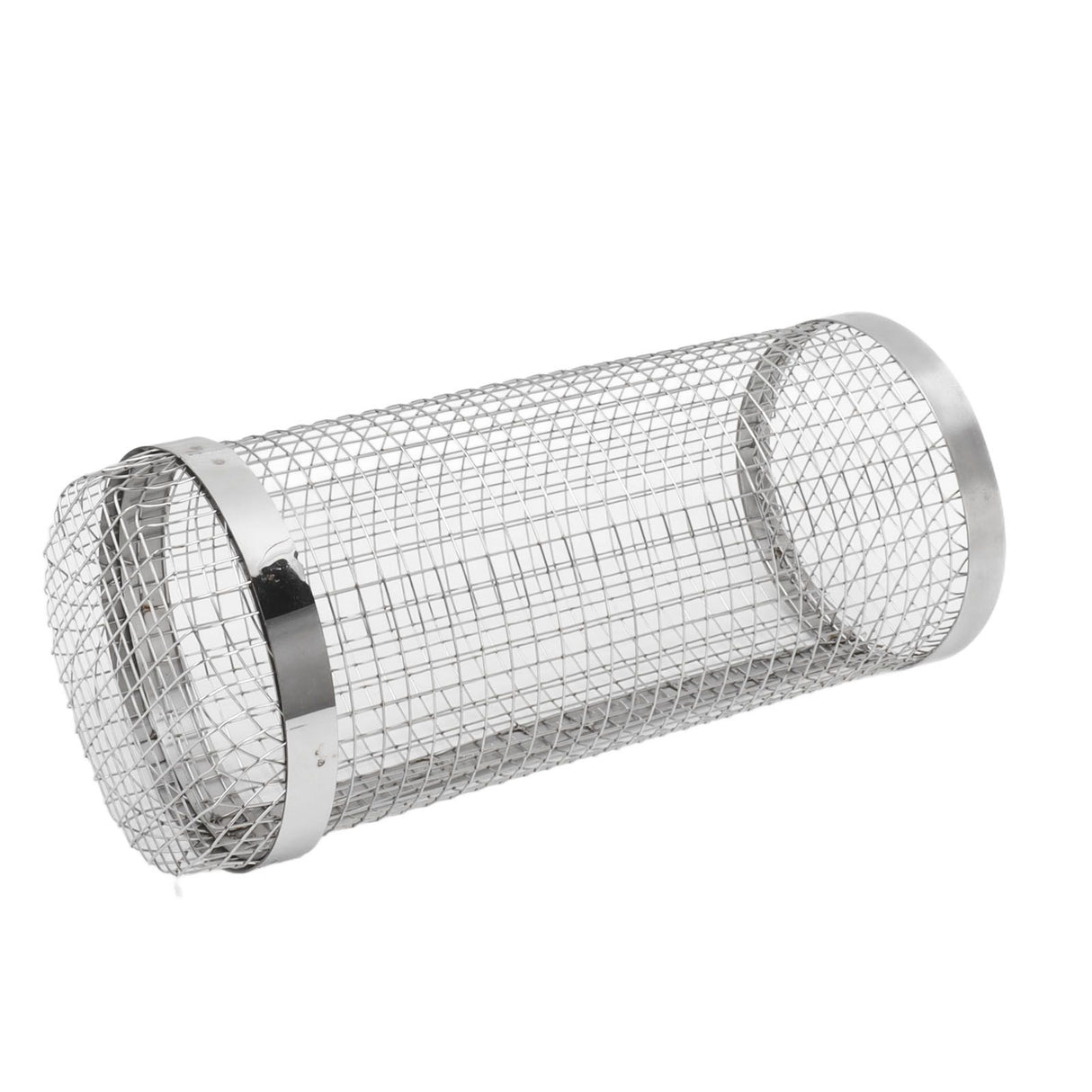 Barbecue Grilling Basket Stainless Steel Heat Resistant Rust Prevention BBQ Grill Cage with Hook for Camping Party 20cm/7.9in