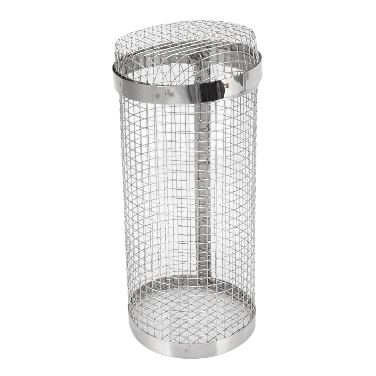 Barbecue Grilling Basket Stainless Steel Heat Resistant Rust Prevention BBQ Grill Cage with Hook for Camping Party 20cm/7.9in