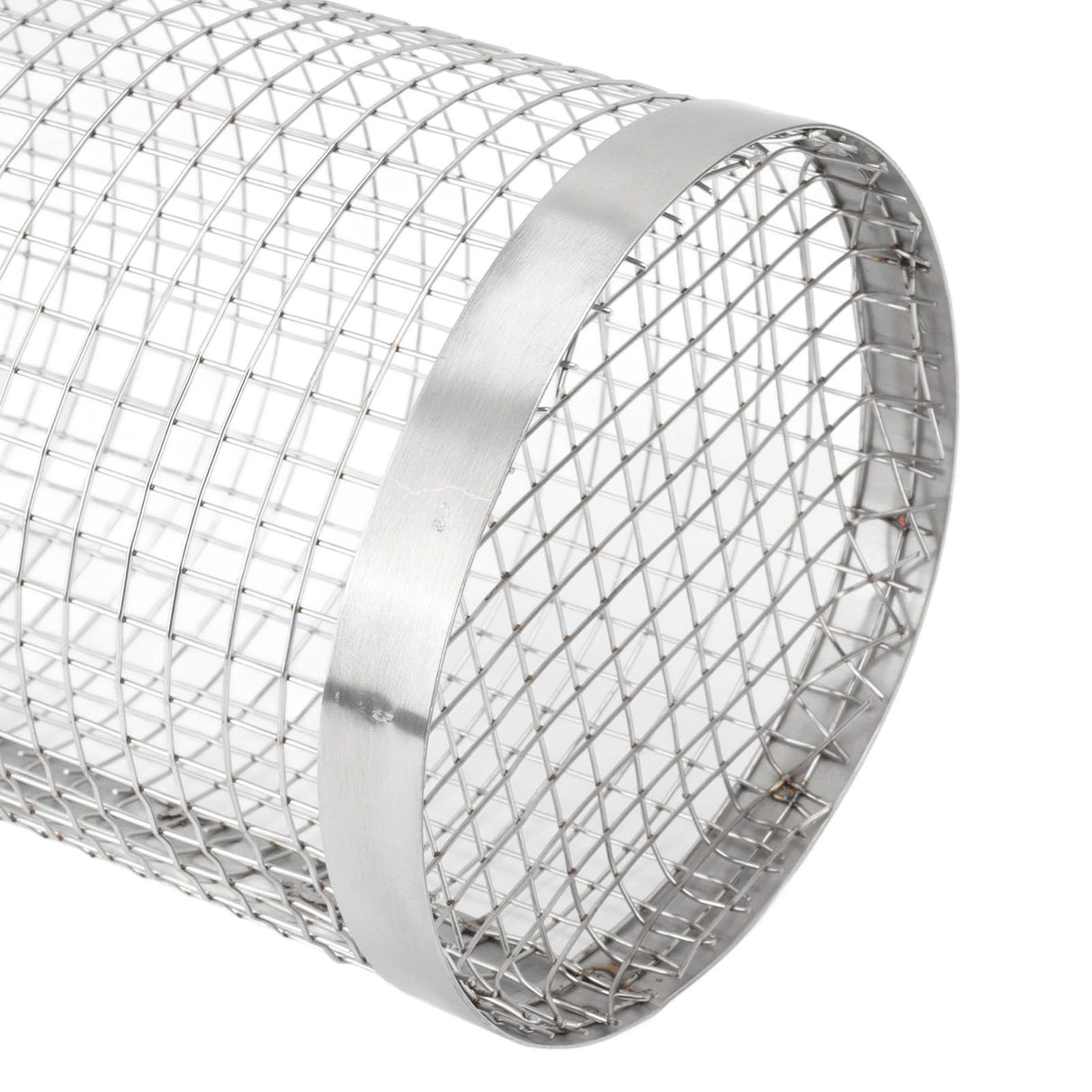 Barbecue Grilling Basket Stainless Steel Heat Resistant Rust Prevention BBQ Grill Cage with Hook for Camping Party 20cm/7.9in