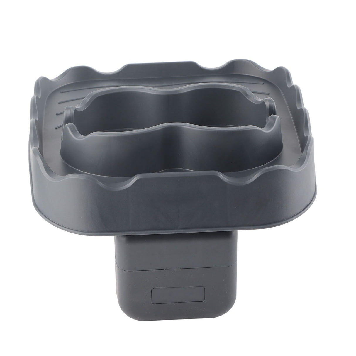 Hot Tub Table Tray with Drain Holes Anti Slip Adjustable Hot Tub Side Table for Swimming Pools SPA Bathtub Grey