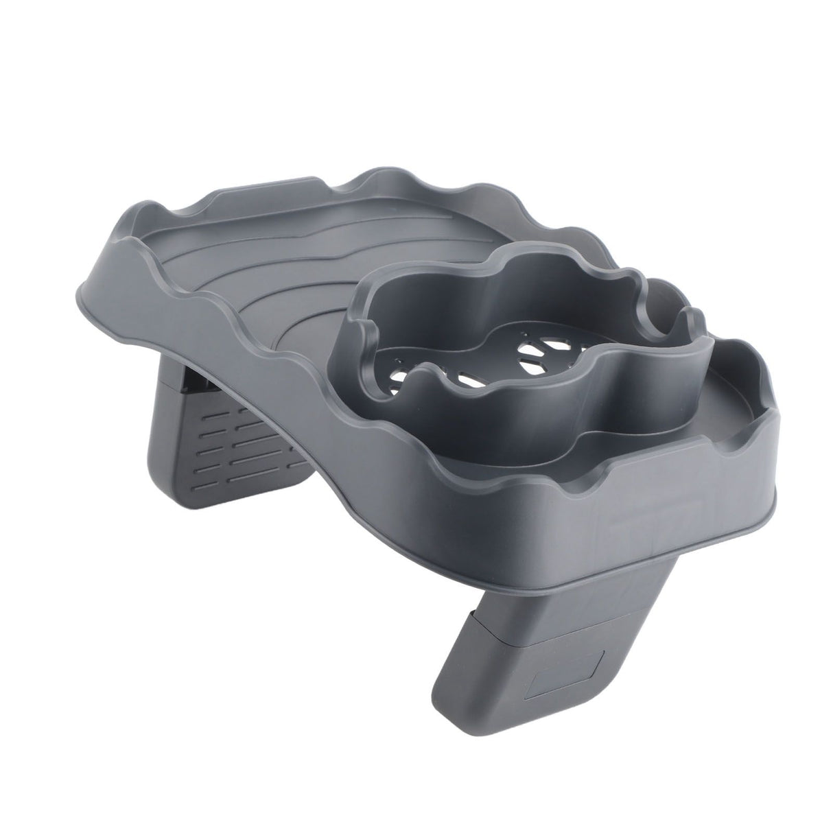 Hot Tub Table Tray with Drain Holes Anti Slip Adjustable Hot Tub Side Table for Swimming Pools SPA Bathtub Grey