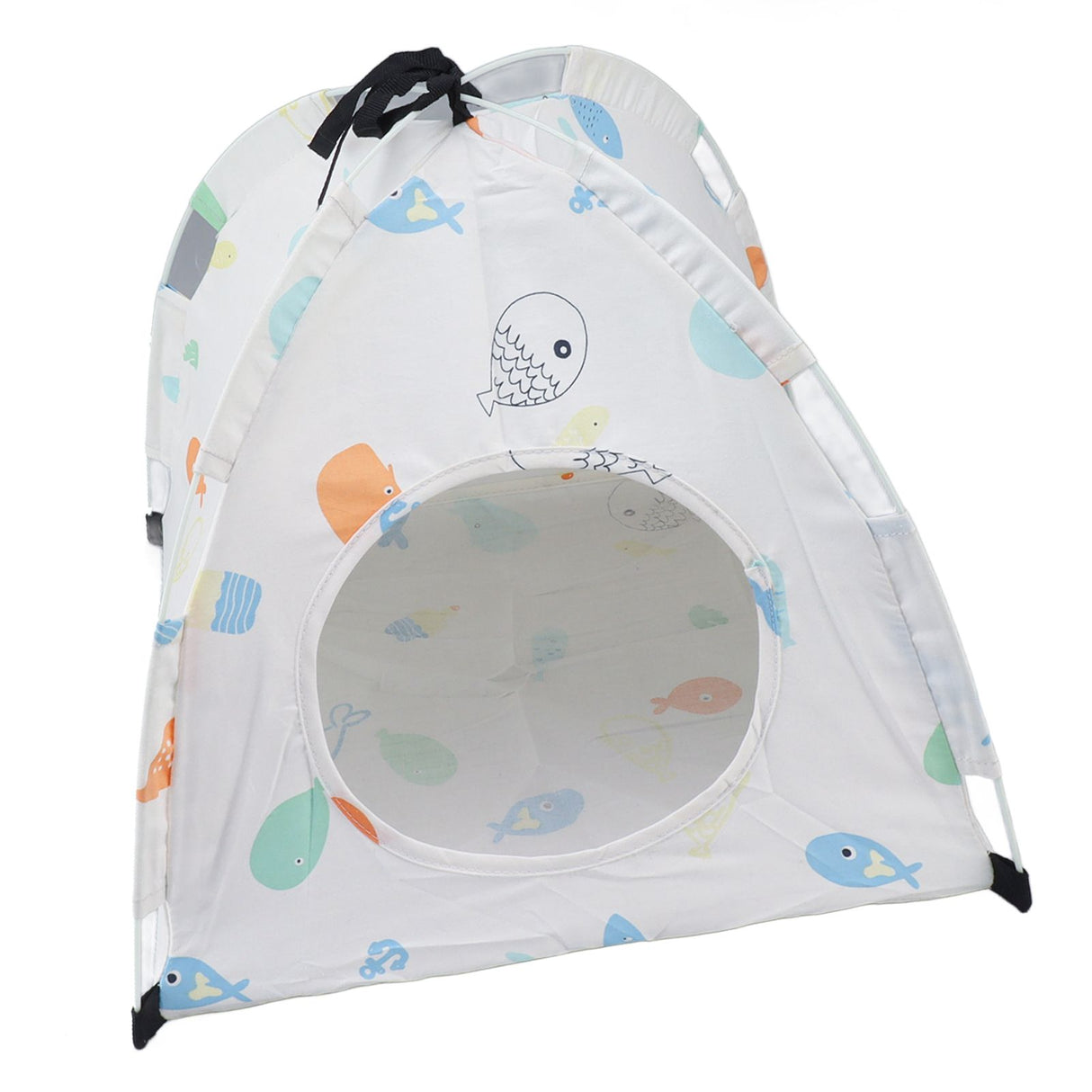 Pet Tent Cartoon Print Detachable Washable Portable Cat Tents for Cats Puppy Small Pets