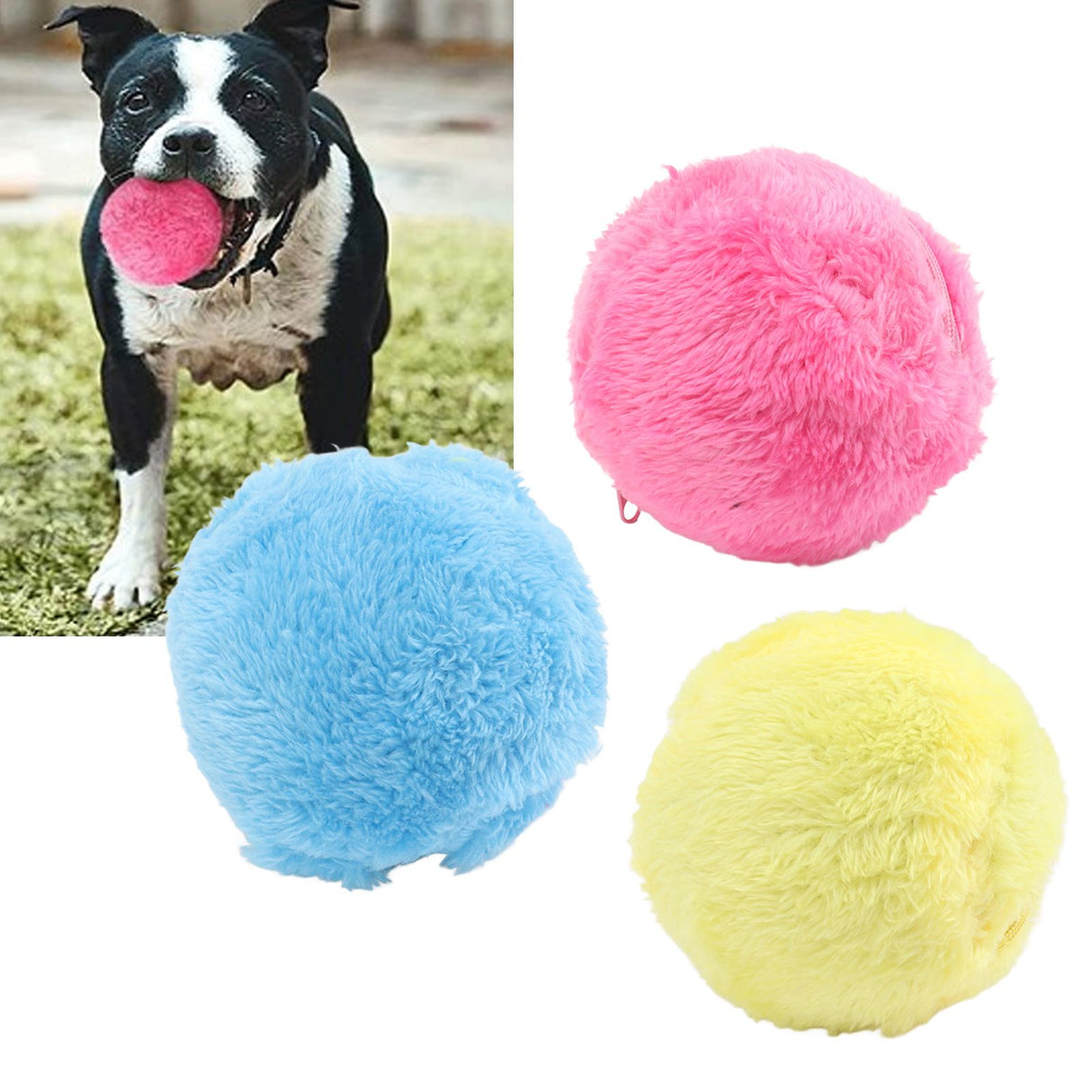 Automatic Rolling Ball Floor Cleaning Attract Attention Pet Interactive Roller Ball Toy with Plush Cover