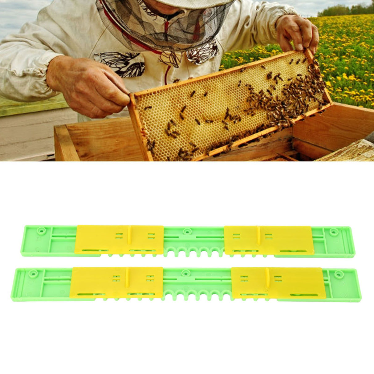 2PCS Bee Door Sliding Guards Beehive Entrance Reducer Beekeeping Gate Anti Escape Frame Vents 37.5cm / 14.8in