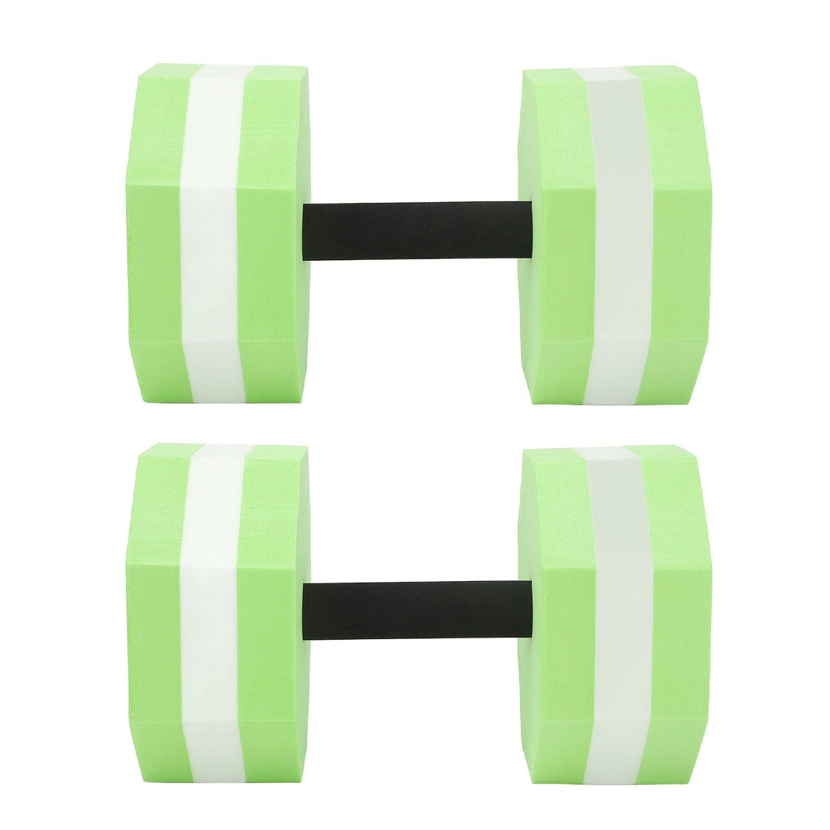 2Pcs High Density EVA Foam Dumbbell Set Aquatic Exercise Dumbbells for Men Women Indoor Swimming Pools Aerobic Fitness Rehabilitation Training Diamond Shaped Green White Green