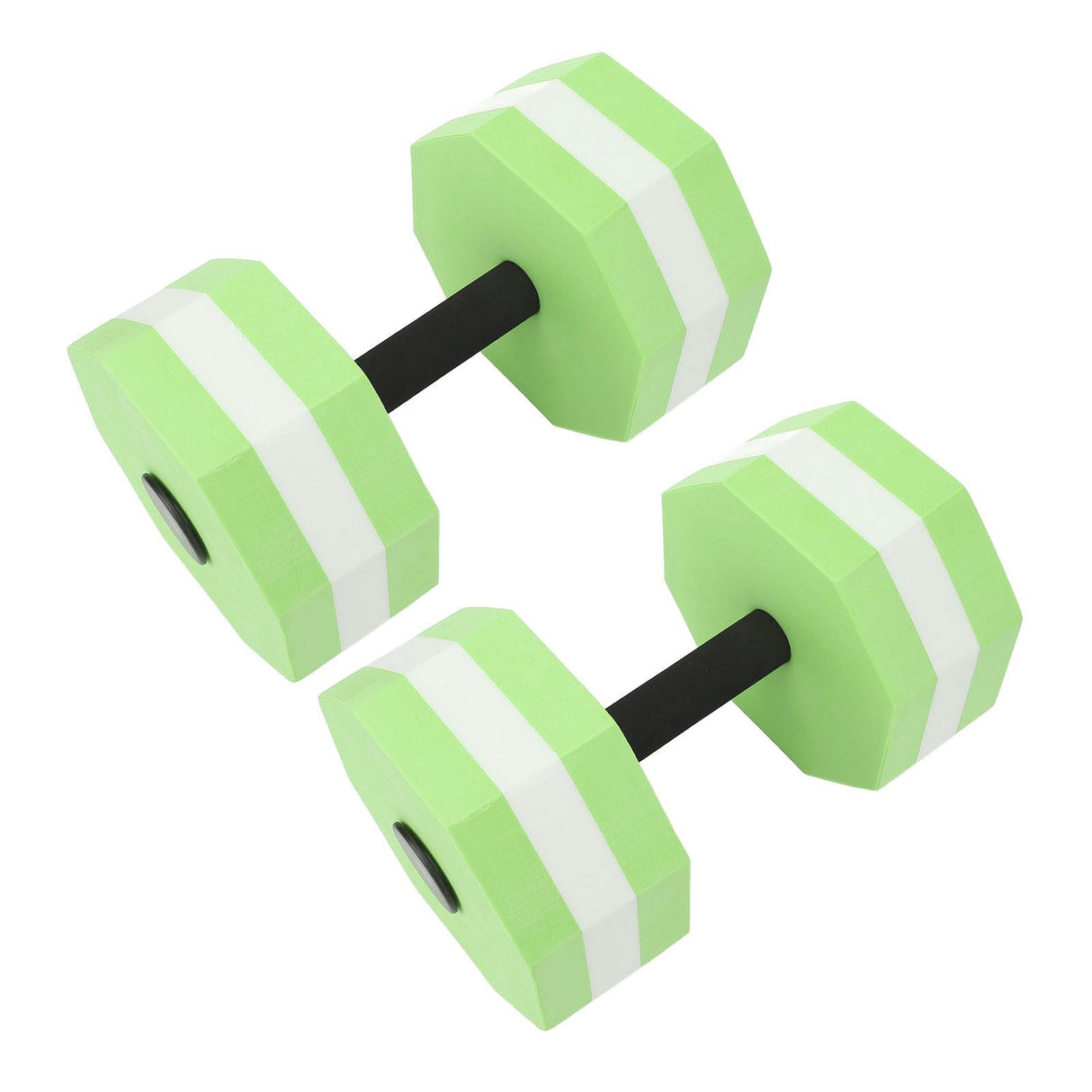 2Pcs High Density EVA Foam Dumbbell Set Aquatic Exercise Dumbbells for Men Women Indoor Swimming Pools Aerobic Fitness Rehabilitation Training Diamond Shaped Green White Green