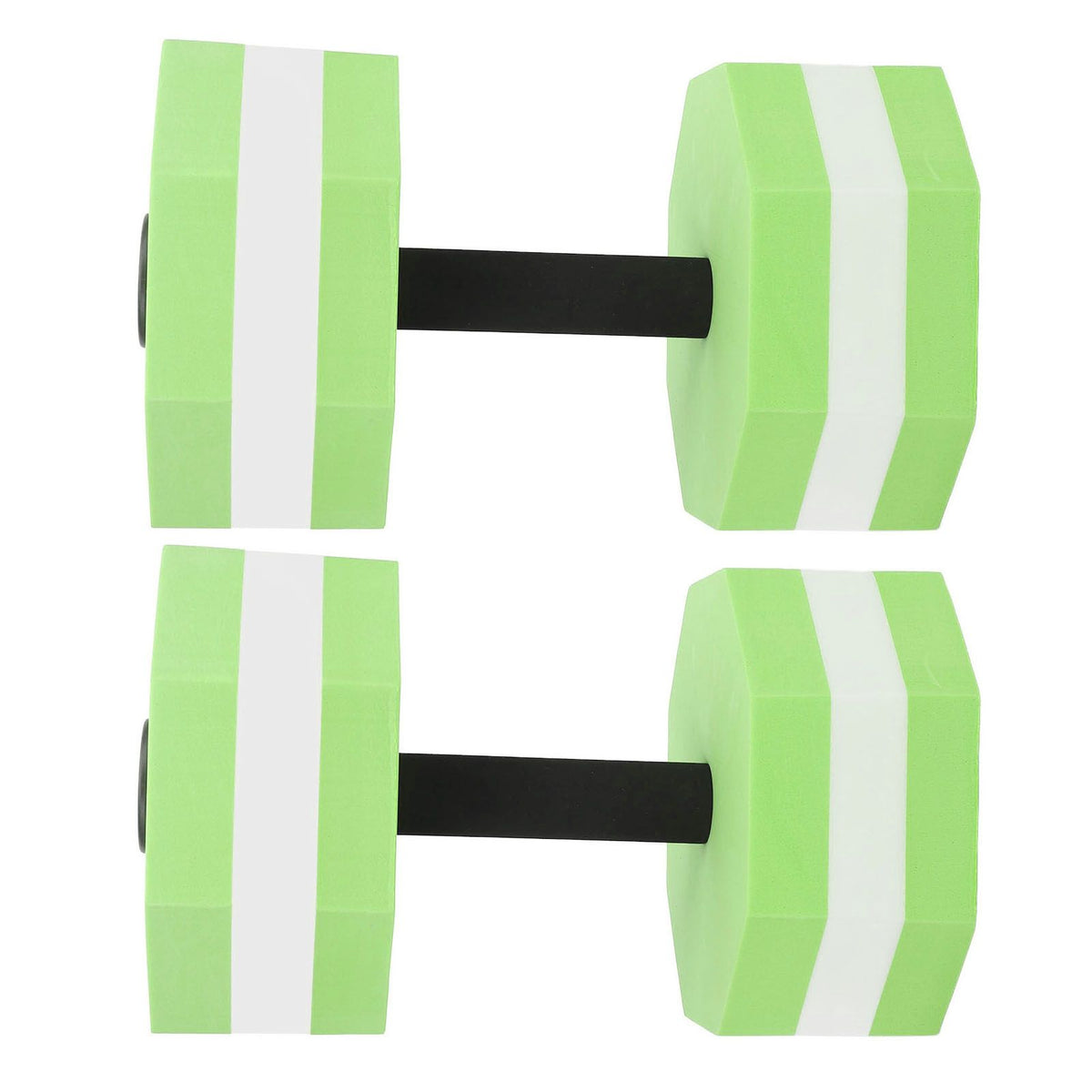 2Pcs High Density EVA Foam Dumbbell Set Aquatic Exercise Dumbbells for Men Women Indoor Swimming Pools Aerobic Fitness Rehabilitation Training Diamond Shaped Green White Green