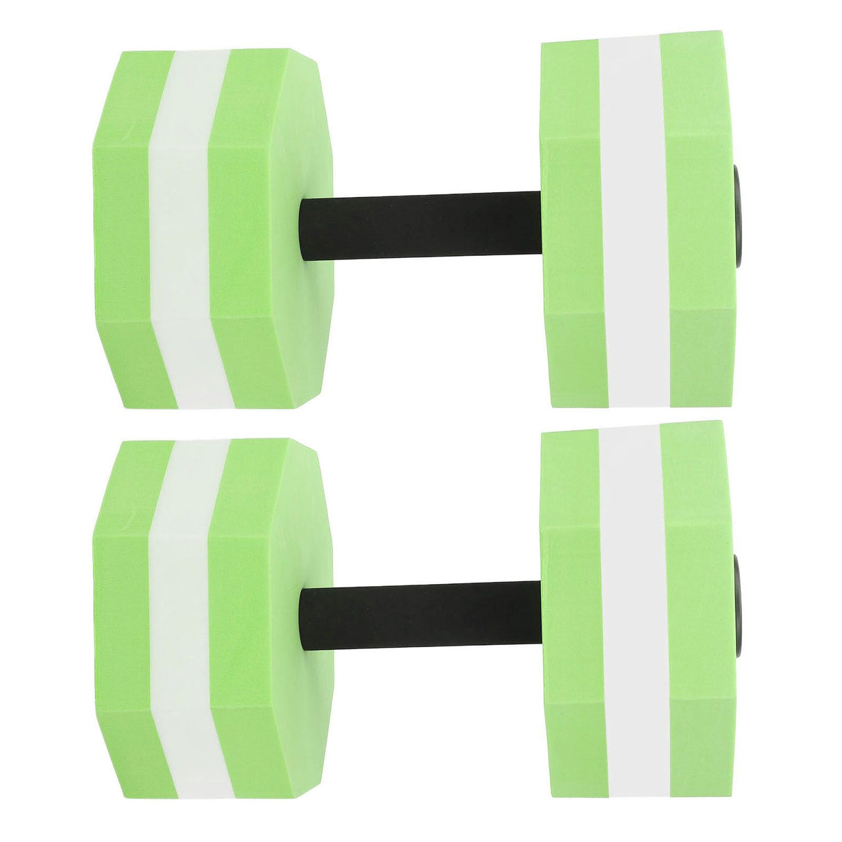 2Pcs High Density EVA Foam Dumbbell Set Aquatic Exercise Dumbbells for Men Women Indoor Swimming Pools Aerobic Fitness Rehabilitation Training Diamond Shaped Green White Green