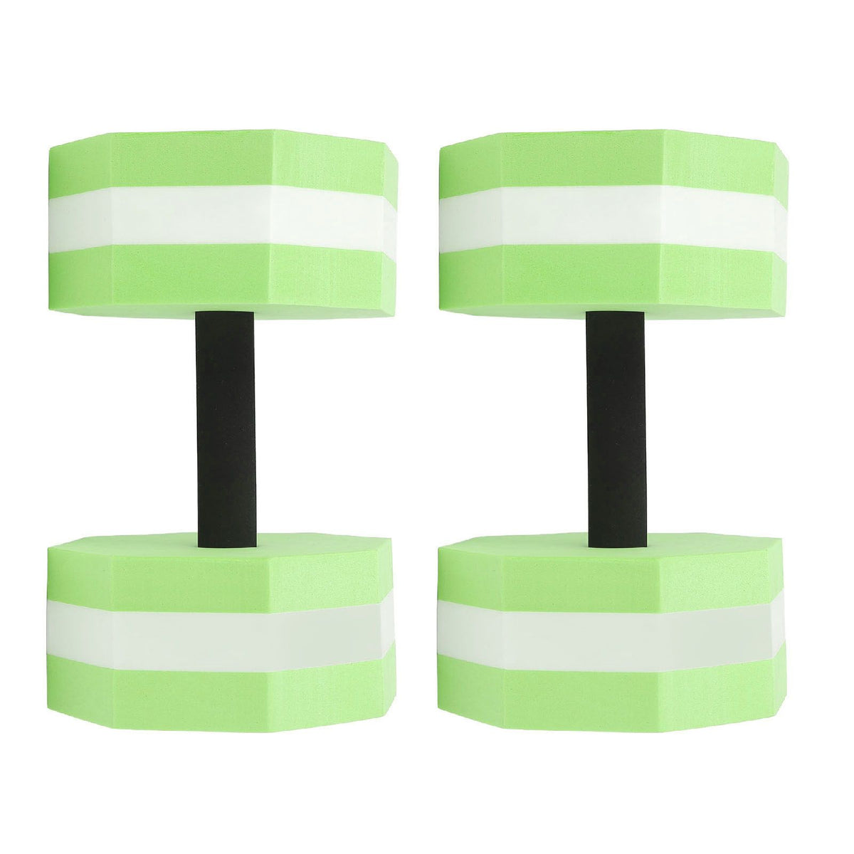 2Pcs High Density EVA Foam Dumbbell Set Aquatic Exercise Dumbbells for Men Women Indoor Swimming Pools Aerobic Fitness Rehabilitation Training Diamond Shaped Green White Green