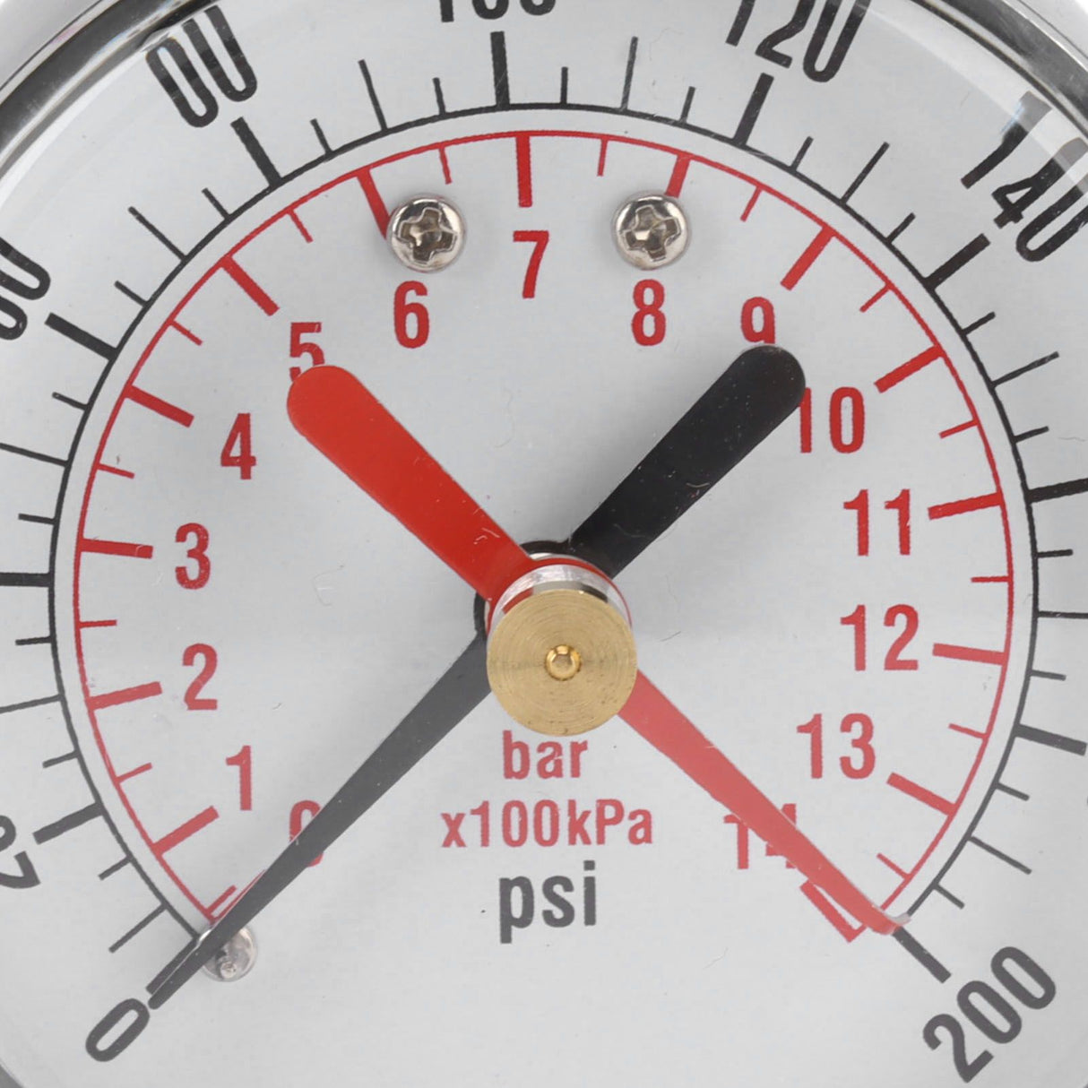 Water Pressure Gauge Aluminum Alloy Iron 0 to 200Psi Universal Water Pressure Test Gauge with 3/4 Female Hose Thread for Replacement