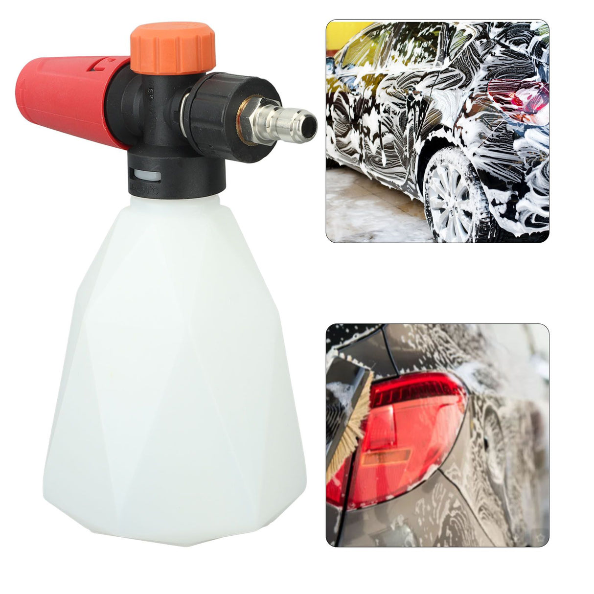 Car Foam Sprayer 500ml Portable High Pressure Foam Blaster with 1/4 Inch Quick Connector for Garden Car Washing Rhombus