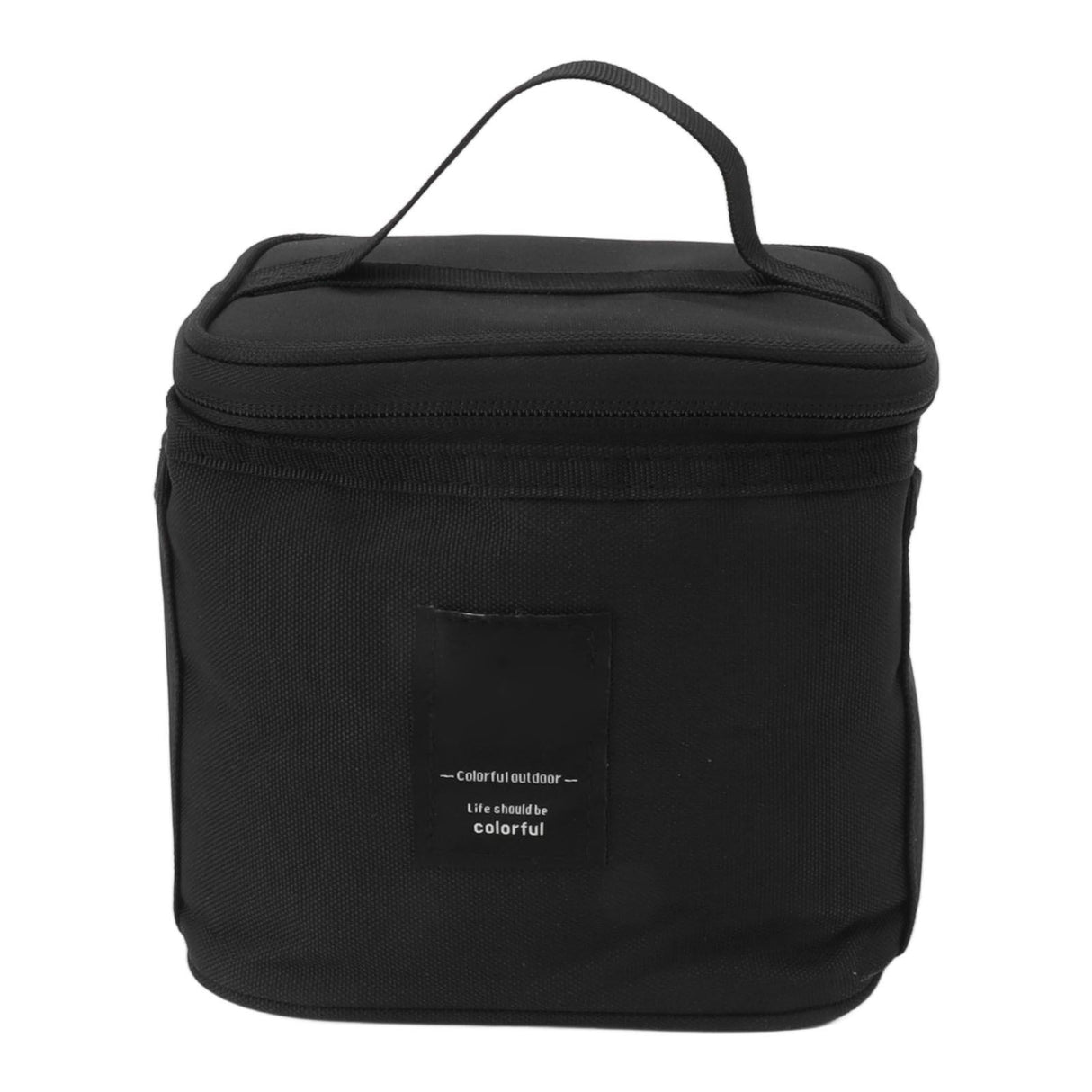 Spice Bottle Carry Bag Removable Inner Divider Oxford Cloth Portable Seasoning Jar Bag for BBQ Picnic Camping Black