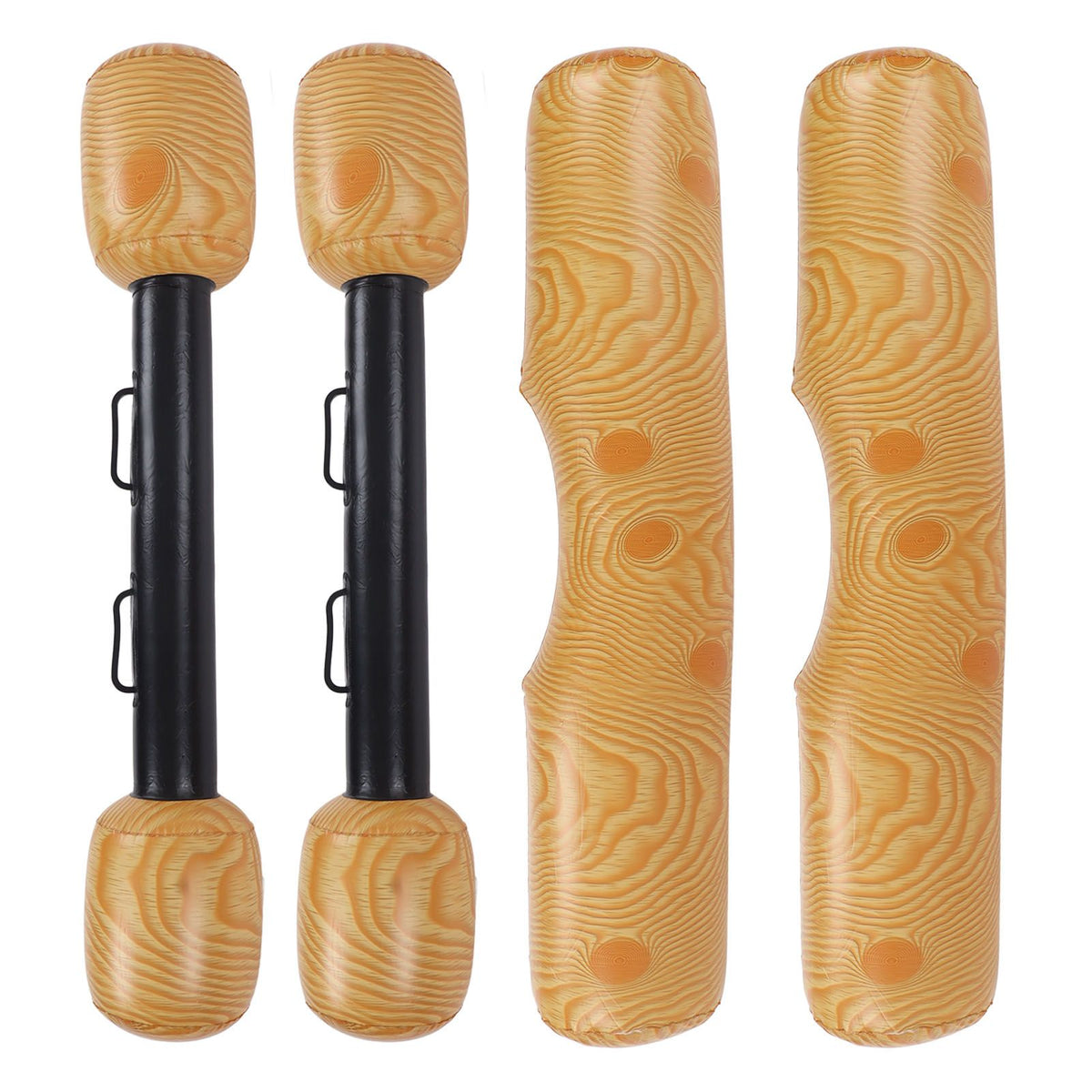 2 PCS Wood Grain Inflatable Floating Row Pool Floats Floating Log Raft Toys Outdoor Party Water Sports Games for Adults Kids