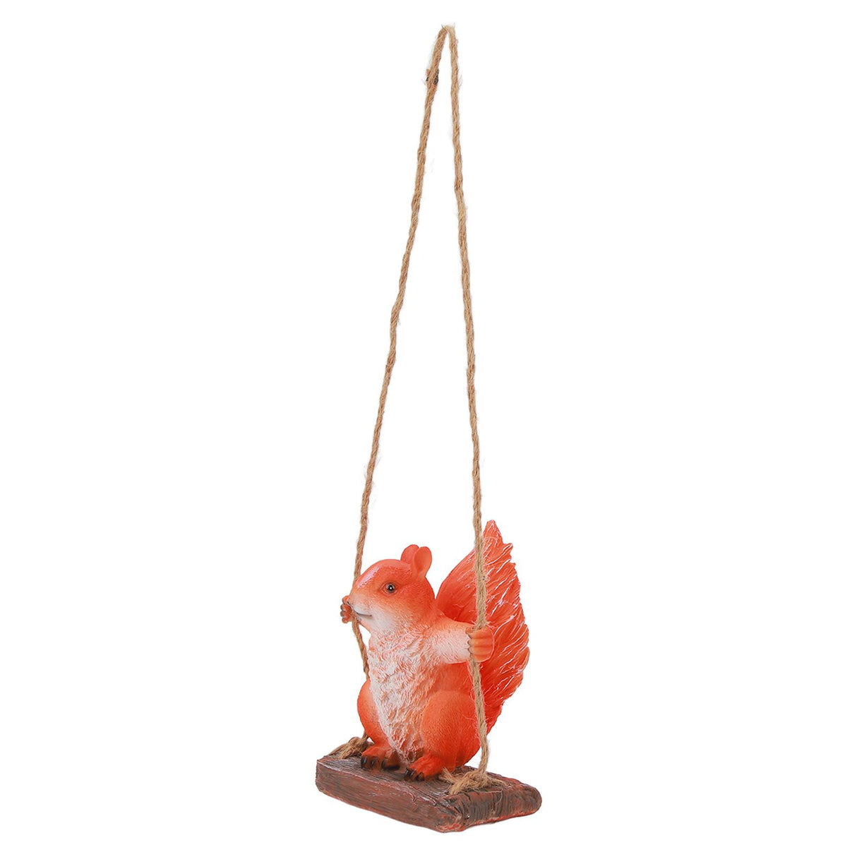 Hanging Squirrel Statues Garden Decor Cute Swing Squirrel Sculpture Outdoor Patio Ornament Animal Resin Figurine Red Brown