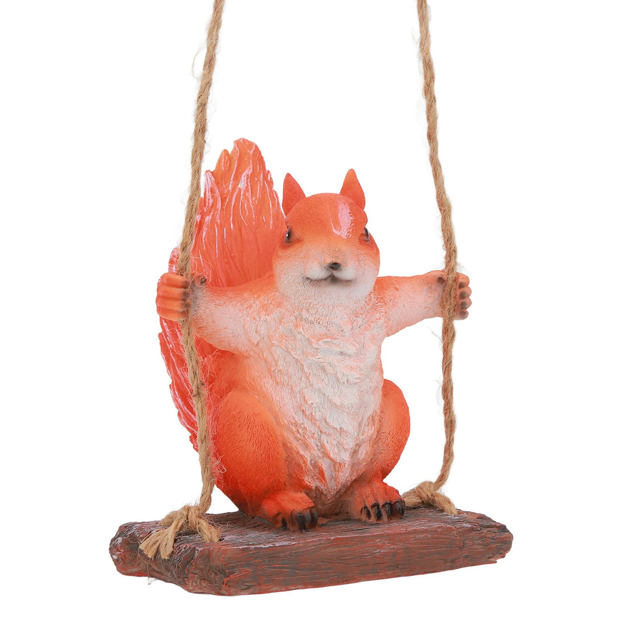 Hanging Squirrel Statues Garden Decor Cute Swing Squirrel Sculpture Outdoor Patio Ornament Animal Resin Figurine Red Brown