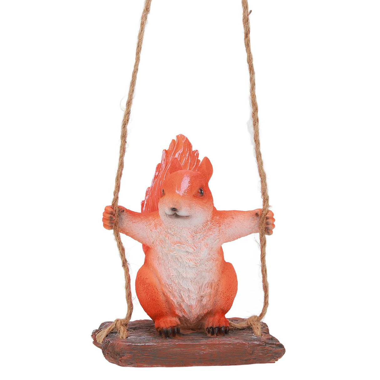 Hanging Squirrel Statues Garden Decor Cute Swing Squirrel Sculpture Outdoor Patio Ornament Animal Resin Figurine Red Brown