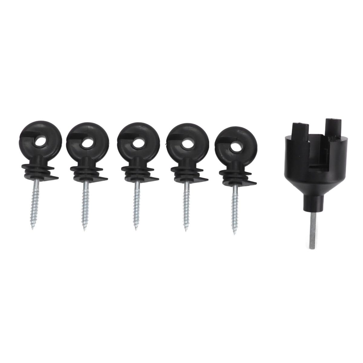 50Pcs Electric Fence Insulator Screw in Insulator Fence Ring Post Wood Post Insulator with Insulator Socket Tool