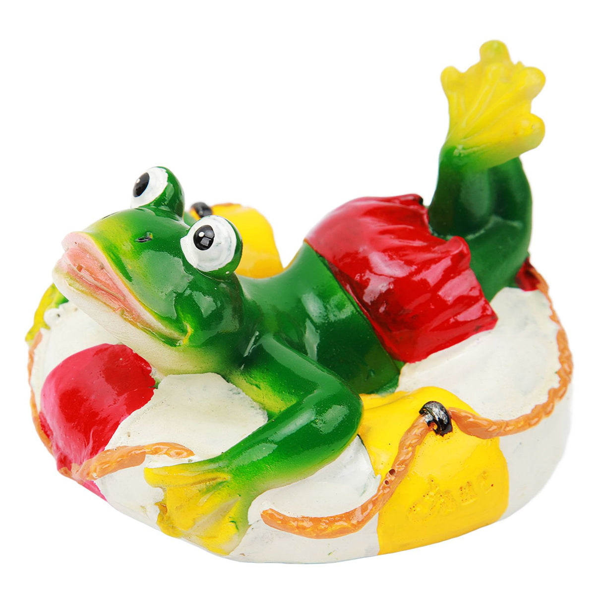 Frog Pond Ornaments Resin Colorfast Easy Float Water Floating Frog Garden Statue for Home Garden Yard Swimming Ring Frog